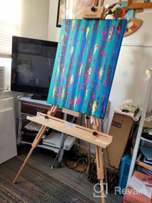 img 8 attached to 44"" Portable Painting Artist Easel - MEEDEN Tripod Field Painting Easel W/ Carrying Case, Solid Beech Wood Universal Tripod Easel For Painters Students & Landscape Artists