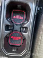 img 1 attached to Enhance Your Interiors With Auovo High-Quality Cup Holder Coasters Compatible With 2018-2022 Wrangler JL JLU And 2020-2022 Gladiator Accessories JT - 4 Piece Kit In Attractive Red! review by Hank Mistretta