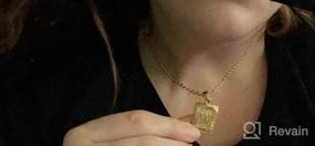 img 7 attached to U7 Monogram Necklace: A-Z 26 Letters 18K Gold/Platinum Squares for Women & Men - Resizable Chain 20"-22".