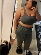 img 1 attached to Women'S Workout Set - High Waist Drawstring Jogger Pants & Sports Bra Two-Piece Tracksuit By VamJump review by Justin Bowen