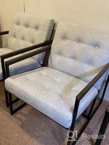 img 5 attached to Кресло ECOTOUGE с кожаным акцентом: добавьте современный штрих середины века в вашу гостиную или спальню