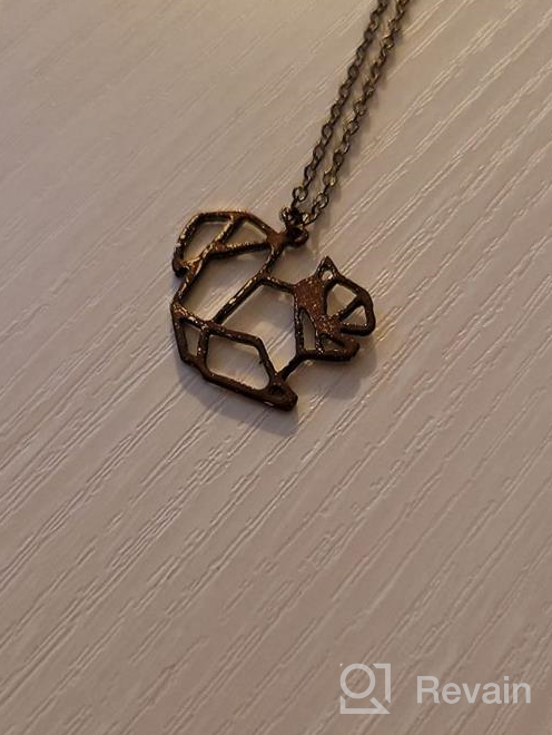 img 1 attached to 🐿️ Stylish Stainless Steel Origami Squirrel Necklace for Women and Girls - Gold/Silver Plated Geometric Animal Pendant Jewelry review by Kendra Smith