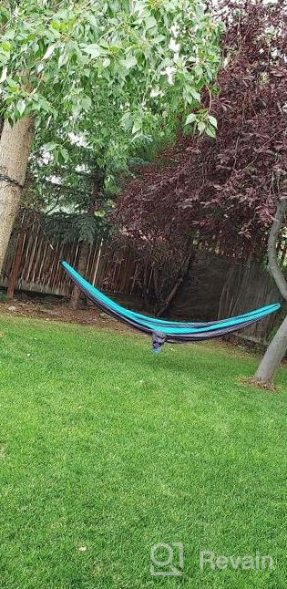 img 1 attached to Double Portable Outdoor Camping Hammock For Kids And Adults - 2 Person Tree Travel Backpacking Hamaca With Carrying Bag review by Jason Bolden