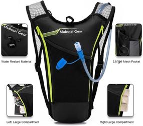 img 3 attached to 🎒 Stay Hydrated on the Go: 2L Bladder Hydration Backpack with Bite Valve for Running, Hiking, Climbing, Urban Raves, and Music Festivals, Featuring Zippered Pockets