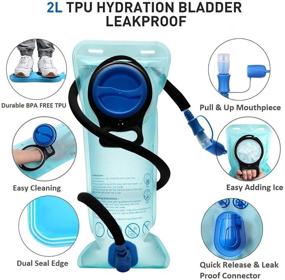 img 1 attached to 🎒 Stay Hydrated on the Go: 2L Bladder Hydration Backpack with Bite Valve for Running, Hiking, Climbing, Urban Raves, and Music Festivals, Featuring Zippered Pockets