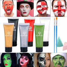 img 4 attached to Christmas Kit: Water-Based Face & Body Paint Cream Makeup For Santa Claus, Hulk And More!