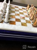 img 1 attached to White & Green Onyx 15" Staunton/Ambassador Chess Set - Handmade Marble Weighted Board Game For Adults review by David Miller