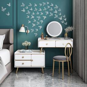 img 2 attached to SAOROPEB 3D Butterfly Wall Decor, 72Pcs 3 Sizes 3 Styles, Removable Stickers Wall Decor Room Mural For Party Cake Decoration Metallic Fridge Sticker Kids Bedroom Nursery Classroom Wedding Decor DIY Gift (Silver)