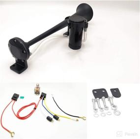img 2 attached to Viping Car Horn 150DB: Loudest 450mm Single Trumpet Truck Horn for Any 12V Vehicle - Chrome Zinc Black Loudspeaker Horn with Compressor Air Pump - Ideal for Trucks, Trains, Cars, Boats, Motorcycles, and More