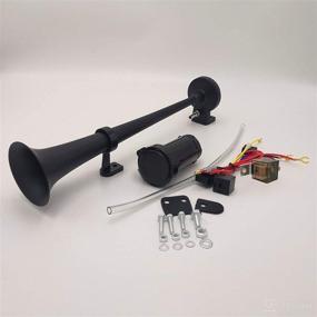 img 1 attached to Viping Car Horn 150DB: Loudest 450mm Single Trumpet Truck Horn for Any 12V Vehicle - Chrome Zinc Black Loudspeaker Horn with Compressor Air Pump - Ideal for Trucks, Trains, Cars, Boats, Motorcycles, and More