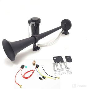 img 4 attached to Viping Car Horn 150DB: Loudest 450mm Single Trumpet Truck Horn for Any 12V Vehicle - Chrome Zinc Black Loudspeaker Horn with Compressor Air Pump - Ideal for Trucks, Trains, Cars, Boats, Motorcycles, and More