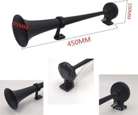 img 3 attached to Viping Car Horn 150DB: Loudest 450mm Single Trumpet Truck Horn for Any 12V Vehicle - Chrome Zinc Black Loudspeaker Horn with Compressor Air Pump - Ideal for Trucks, Trains, Cars, Boats, Motorcycles, and More