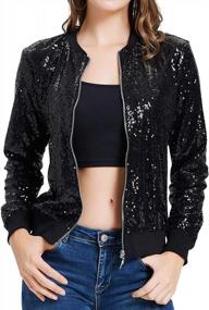 img 4 attached to Sparkle And Shine In KANCY KOLE Women'S Sequin Jacket - S-2XL!