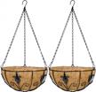 stylish and durable hanging planters: kingbuy metal basket with coir liner, 2 pack logo