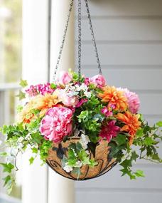 img 3 attached to Stylish And Durable Hanging Planters: Kingbuy Metal Basket With Coir Liner, 2 Pack