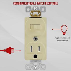 img 2 attached to Upgrade Your Home With ENERLITES' Combination Single Pole Switch And Tamper-Resistant Receptacle In Ivory - UL Listed And Residential Grade (5 Pack)