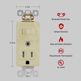img 3 attached to Upgrade Your Home With ENERLITES' Combination Single Pole Switch And Tamper-Resistant Receptacle In Ivory - UL Listed And Residential Grade (5 Pack)