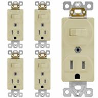 upgrade your home with enerlites' combination single pole switch and tamper-resistant receptacle in ivory - ul listed and residential grade (5 pack) logo