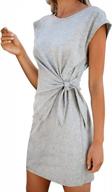 women's cotton t shirt dress - lasuiveur casual bodycon tie waist cap sleeve логотип