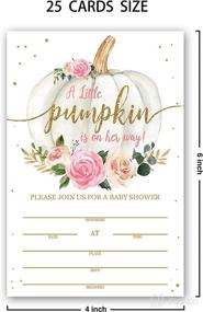 img 3 attached to Pumpkin Floral Baby Shower Invitation Set: Books For Baby, Thank You, Diaper Raffle, Fill In Invites - 100 Cards