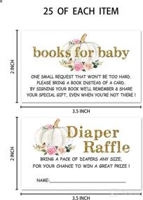 img 1 attached to Pumpkin Floral Baby Shower Invitation Set: Books For Baby, Thank You, Diaper Raffle, Fill In Invites - 100 Cards