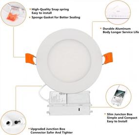 img 2 attached to 💡 12 Pack LED Recessed Lighting 4 Inch, Dimmable Ceiling Light, Slim Design with Junction Box, 9w (60-80w Eqv), 5000K Warm White, 650LM, ETL Certified