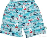 🩲 green sprouts boys' swim trunks with integrated reusable swim diaper logo