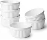 6-piece ceramic souffle dishes set - 8 oz oven safe ramekins for baking, creme brulee & pudding - kitchentour logo