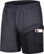 maximize your fitness with fulbelle men's quick dry 2-in-1 sport shorts with pockets logo