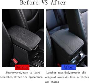 img 1 attached to 🚗 Jushope Auto Center Console Cover Pad, Waterproof PU Leather Armrest Seat Box Protector, Universal Car Armrest Pad for Vehicle, SUV, Truck, Car (Grey)