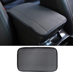 img 4 attached to 🚗 Jushope Auto Center Console Cover Pad, Waterproof PU Leather Armrest Seat Box Protector, Universal Car Armrest Pad for Vehicle, SUV, Truck, Car (Grey)