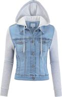 fashionmille junior trucker sleeve fwj1064 d denim l women's clothing and coats, jackets & vests logo