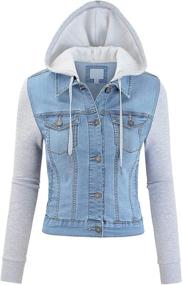 img 4 attached to FashionMille Junior Trucker Sleeve FWJ1064 D DENIM L Women's Clothing and Coats, Jackets & Vests