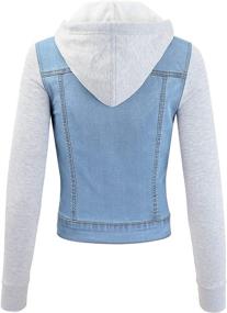 img 2 attached to FashionMille Junior Trucker Sleeve FWJ1064 D DENIM L Women's Clothing and Coats, Jackets & Vests