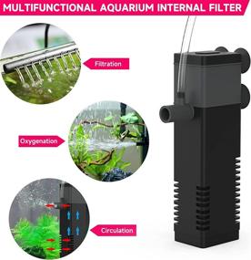 img 3 attached to Bykaeler Submersible Multi-Function Aquarium Internal Filter with Spray Bar for Fish Tank and Turtle Tank