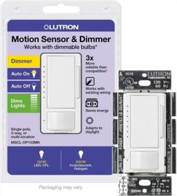 img 4 attached to Lutron MSCL-OP153M-WH Maestro LED+ Motion Sensor Dimmer Switch No Neutral Required White