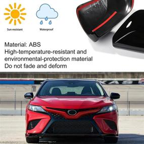 img 3 attached to 🔲 CKE Glossy Black Mirror Cover Rearview Mirror Guard Covers for Toyota Camry 2018-2022, Door Side Moulding Exterior Decoration Trims & Accessories