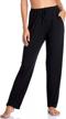 breathable wide leg yoga pants for women with pockets - stretchy and comfy casual lounge pants for running, workouts, and fitness logo