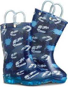 img 4 attached to 👀 Eye-Catching ZOOGS Light Up Printed Rainboots for Boys: Boots that Shine!