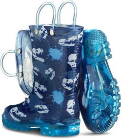 img 2 attached to 👀 Eye-Catching ZOOGS Light Up Printed Rainboots for Boys: Boots that Shine!