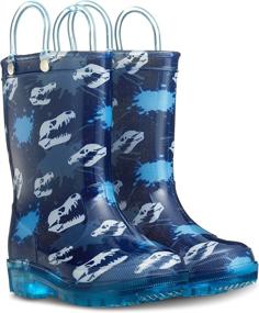 img 3 attached to 👀 Eye-Catching ZOOGS Light Up Printed Rainboots for Boys: Boots that Shine!