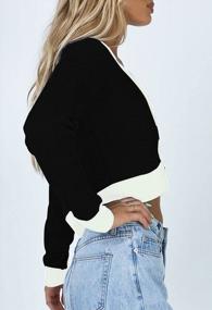 img 1 attached to Women'S V-Neck Button Front Long Sleeve Cozy Cropped Shawhuwa Cardigan Sweaters