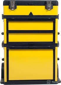 img 3 attached to 🧰 Stalwart Stackable Rolling Tool Box Organizer - Mobile Upright Rigid Tool Chest with Wheels, Drawers, and Comfort Grip Handle