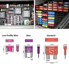 img 3 attached to 🚗 282-Piece Car Fuses Assortment Kit – Blade Fuses Automotive – Standard, Mini, and Low Profile Mini Sizes (2A, 5A, 7.5A, 10A, 15A, 20A, 30A, 40A/ATC/ATO) – Replacement Fuses for Marine, Auto, RV, Boat, Truck