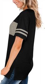 img 2 attached to Женские летние топы: футболки JomeDesign с короткими рукавами и цветными блоками — свободный крой и удобство!