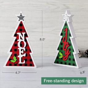 img 3 attached to Добавьте деревенский штрих к своему рождественскому декору с набором из 3 деревянных рождественских елочных табличек OYATON - Joy, Noel и Ho Ho Ho
