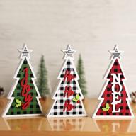 добавьте деревенский штрих к своему рождественскому декору с набором из 3 деревянных рождественских елочных табличек oyaton - joy, noel и ho ho ho логотип