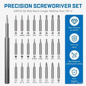 img 3 attached to 🔧 24-in-1 Magnetic Precision Screwdriver Set by SOONAN - Ideal Repair Tool Kit for iPhone, Smartphone, iPad, PC, Cameras, Electronic Toys, Laptop, Eyeglasses, Watches