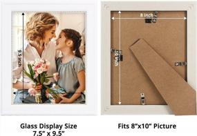 img 3 attached to Double Pack Of White And Gold Beaded GraduatePro 8X10 Picture Frames With Real Glass For Wall Or Tabletop Display Of Photos With Wooden Look