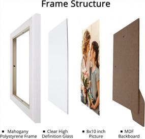 img 1 attached to Double Pack Of White And Gold Beaded GraduatePro 8X10 Picture Frames With Real Glass For Wall Or Tabletop Display Of Photos With Wooden Look